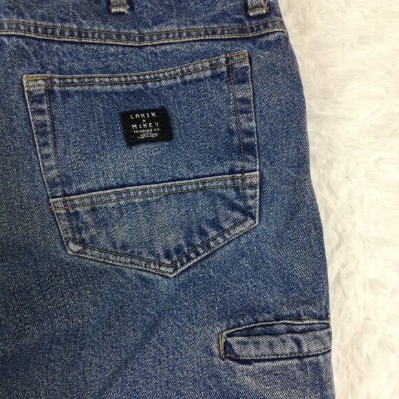 Lakin McKey Mens Jeans Carpenter‎ Flannel Lined Blue Denim Medium Wash 38x32 - Picture 7 of 14
